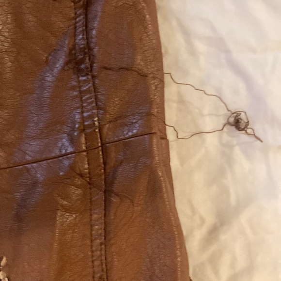 Wet Seal Light Brown Womens Small Faux Leather jacket.  Used. - Picture 6 of 6